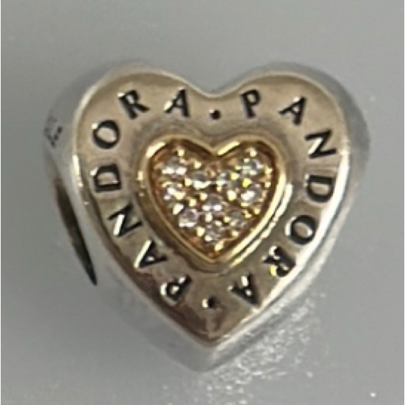 Pandora 14k real gold 925 silver Jewelry - Pandora 14k Gold 925 Silver and Gold Heart Bracelet Charm